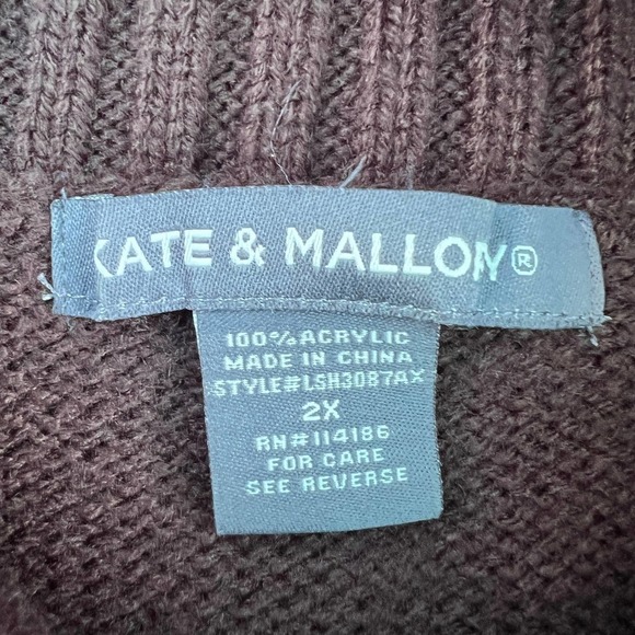 KATE & Mallory Cowl Neck Oversized Sweater Size 2X - Picture 7 of 7